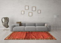 Machine Washable Persian Orange Traditional Rug, wshtr3389org