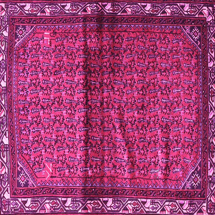 Square Machine Washable Persian Pink Traditional Rug, wshtr3389pnk