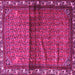 Square Machine Washable Persian Pink Traditional Rug, wshtr3389pnk