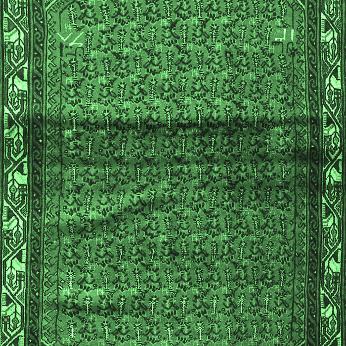 Machine Washable Persian Emerald Green Traditional Area Rugs, wshtr3389emgrn