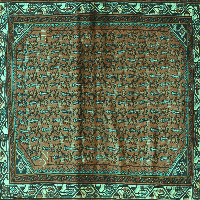 Square Persian Turquoise Traditional Rug, tr3389turq