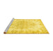 Sideview of Machine Washable Persian Yellow Traditional Rug, wshtr338yw