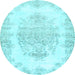 Round Persian Light Blue Traditional Rug, tr338lblu