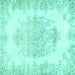 Square Persian Turquoise Traditional Rug, tr338turq