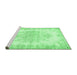 Sideview of Machine Washable Persian Emerald Green Traditional Area Rugs, wshtr338emgrn