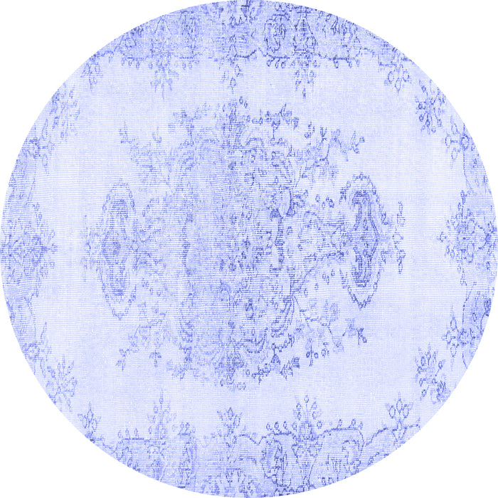 Round Persian Blue Traditional Rug, tr338blu
