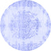 Round Persian Blue Traditional Rug, tr338blu