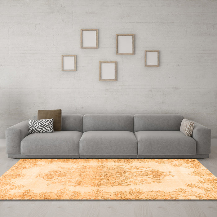 Machine Washable Persian Orange Traditional Area Rugs in a Living Room, wshtr338org