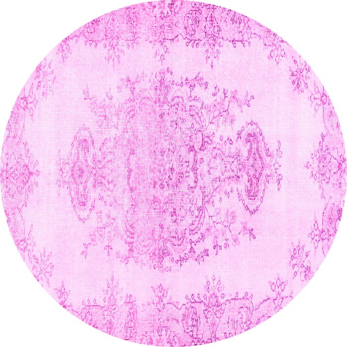 Round Persian Pink Traditional Rug, tr338pnk