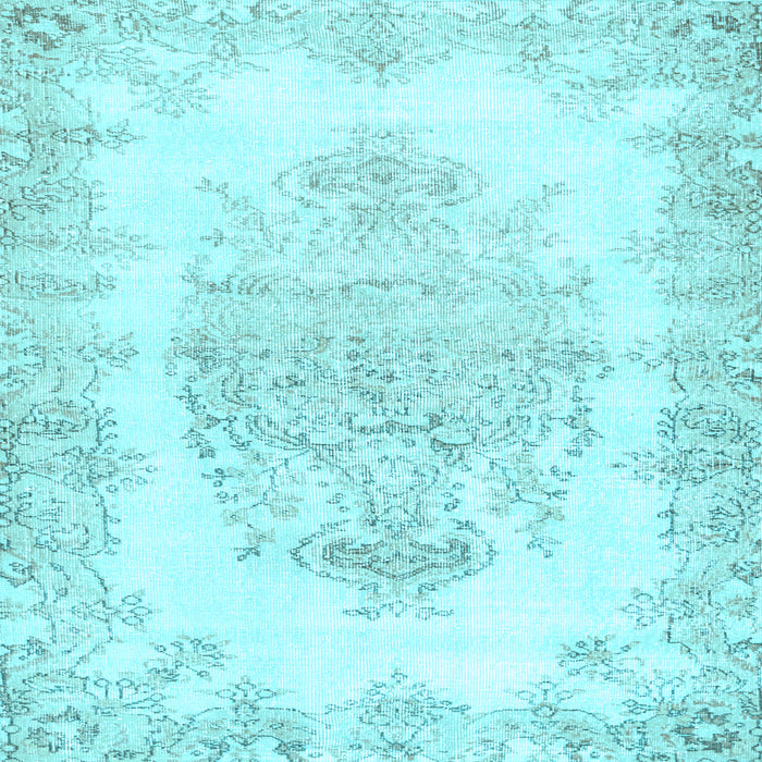 Square Machine Washable Persian Light Blue Traditional Rug, wshtr338lblu