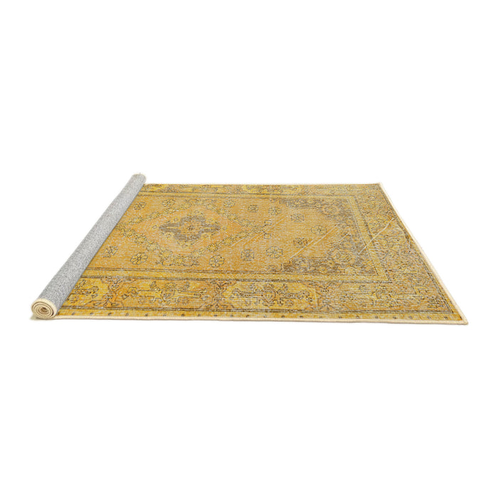 Sideview of Machine Washable Traditional Dark Orange Rug, wshtr339