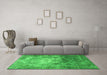 Machine Washable Persian Green Traditional Area Rugs in a Living Room,, wshtr3390grn