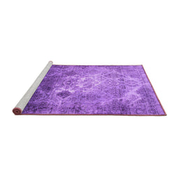 Sideview of Machine Washable Persian Purple Traditional Area Rugs, wshtr3390pur