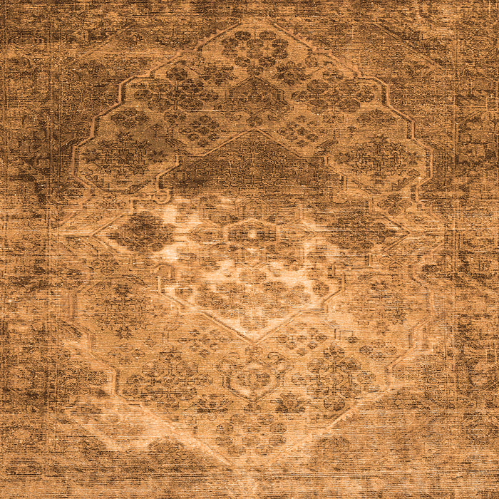 Round Machine Washable Persian Orange Traditional Area Rugs, wshtr3390org