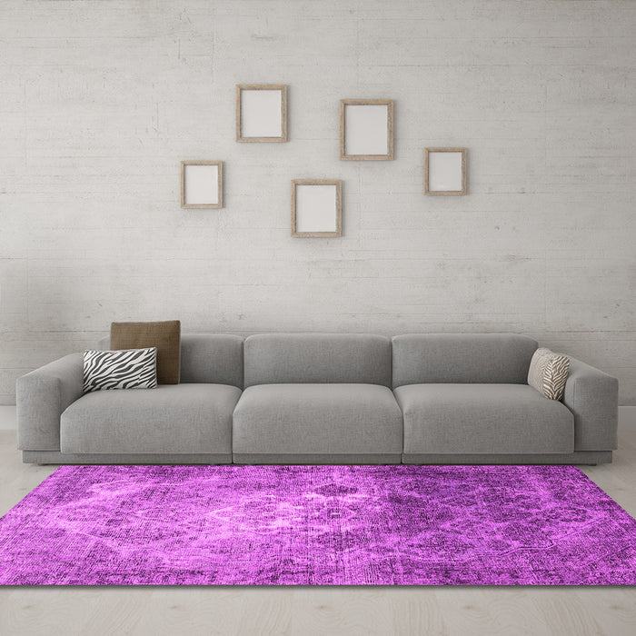 Machine Washable Persian Pink Traditional Rug in a Living Room, wshtr3390pnk