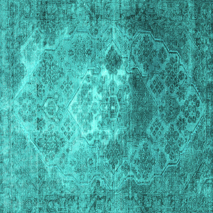 Square Machine Washable Persian Turquoise Traditional Area Rugs, wshtr3390turq