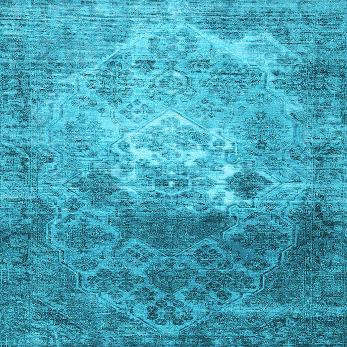 Square Machine Washable Persian Light Blue Traditional Rug, wshtr3390lblu