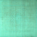 Square Persian Turquoise Traditional Rug, tr3391turq