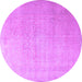 Round Persian Purple Traditional Rug, tr3391pur