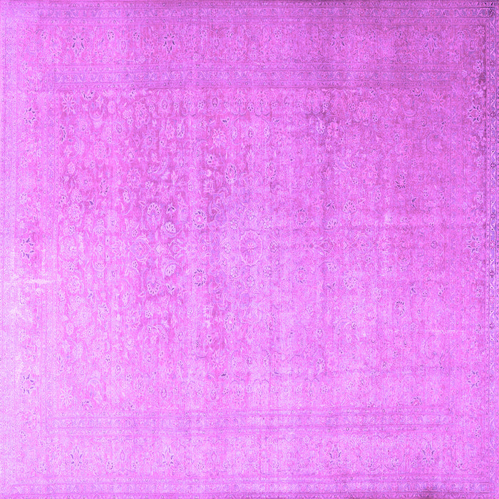 Square Machine Washable Persian Purple Traditional Area Rugs, wshtr3391pur