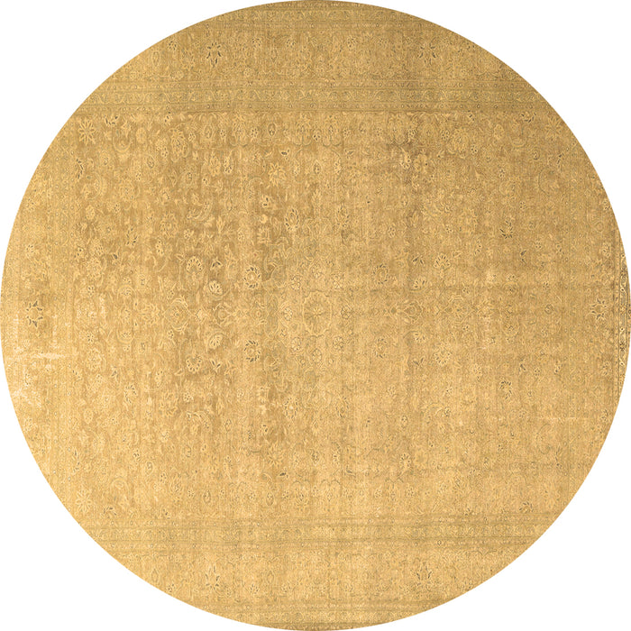 Round Machine Washable Persian Brown Traditional Rug, wshtr3391brn