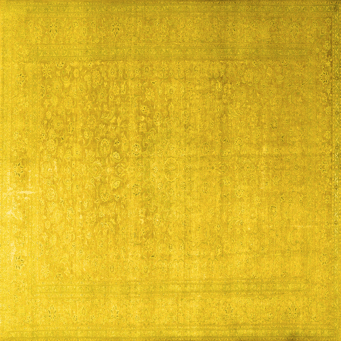 Square Persian Yellow Traditional Rug, tr3391yw