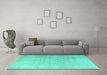 Machine Washable Persian Turquoise Traditional Area Rugs in a Living Room,, wshtr3392turq