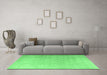 Machine Washable Persian Emerald Green Traditional Area Rugs in a Living Room,, wshtr3392emgrn