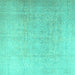 Square Persian Turquoise Traditional Rug, tr3392turq