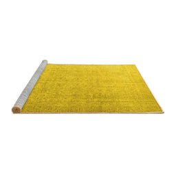 Sideview of Machine Washable Persian Yellow Traditional Rug, wshtr3392yw