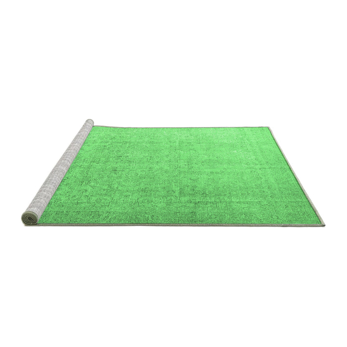 Sideview of Machine Washable Persian Emerald Green Traditional Area Rugs, wshtr3392emgrn