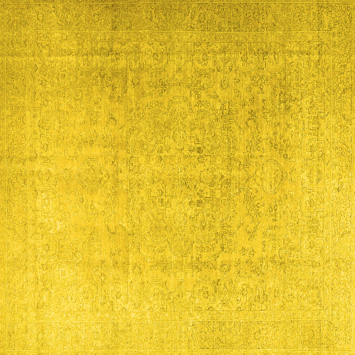Square Persian Yellow Traditional Rug, tr3392yw