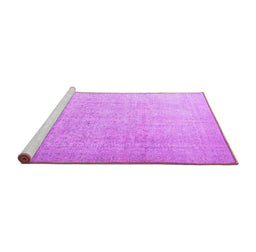 Sideview of Machine Washable Persian Purple Traditional Area Rugs, wshtr3392pur