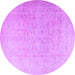 Round Persian Purple Traditional Rug, tr3392pur