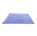 Sideview of Machine Washable Persian Blue Traditional Rug, wshtr3392blu