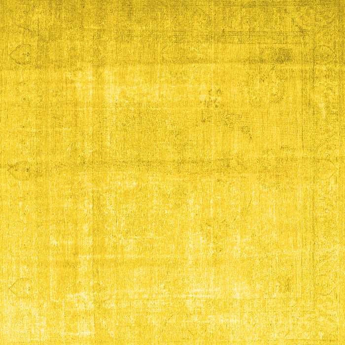 Square Machine Washable Persian Yellow Traditional Rug, wshtr3393yw