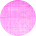 Round Persian Pink Traditional Rug, tr3393pnk