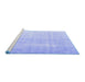 Sideview of Machine Washable Persian Blue Traditional Rug, wshtr3393blu