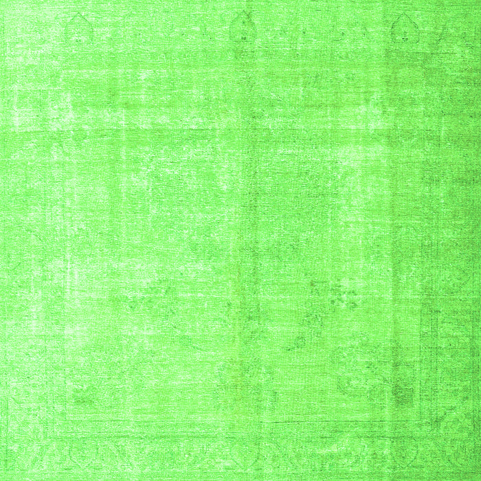 Round Machine Washable Persian Green Traditional Area Rugs, wshtr3393grn