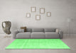 Machine Washable Persian Emerald Green Traditional Area Rugs in a Living Room,, wshtr3393emgrn