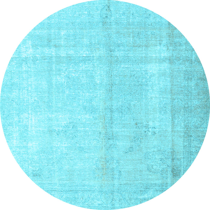 Round Persian Light Blue Traditional Rug, tr3393lblu