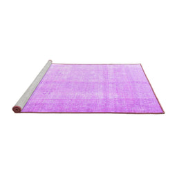 Sideview of Machine Washable Persian Purple Traditional Area Rugs, wshtr3393pur