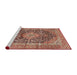 Sideview of Machine Washable Traditional Fire Brick Red Rug, wshtr3394