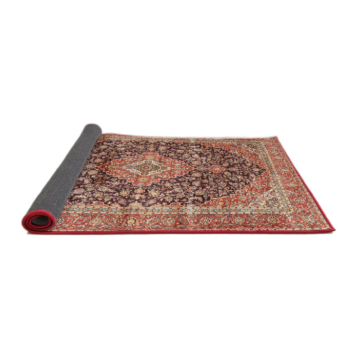 Sideview of Traditional Fire Brick Red Medallion Rug, tr3394