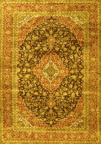 Medallion Yellow Traditional Rug, tr3394yw