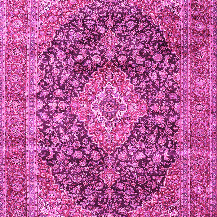 Machine Washable Medallion Pink Traditional Rug, wshtr3394pnk