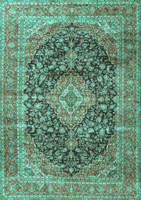 Medallion Turquoise Traditional Rug, tr3394turq