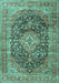 Medallion Turquoise Traditional Rug, tr3394turq