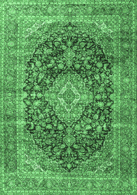 Medallion Emerald Green Traditional Rug, tr3394emgrn