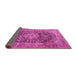 Sideview of Medallion Pink Traditional Rug, tr3394pnk